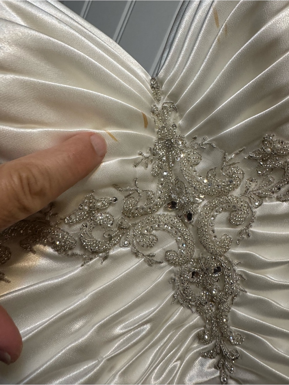 Impressions Bridal Ivory Wedding Dress with Beaded Accents - Picture 7 of 7